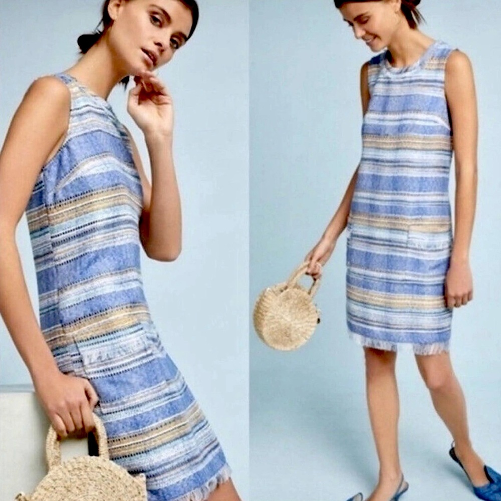 Anthropologie Akemi + Kin Boho Tweed Shift Dress Sz. 4